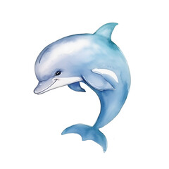 cute dolphin watercolor style, illustration.