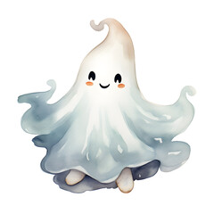 Cute ghost watercolor style, illustration.