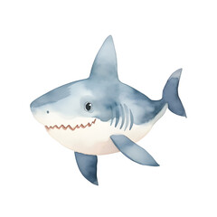 cute shark watercolor style, illustration.