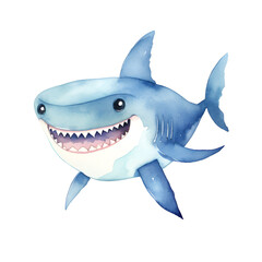 cute shark watercolor style, illustration.