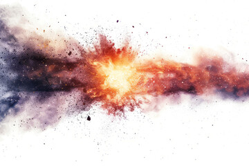 Infinite Space Dust Explosion on white background - obrazy, fototapety, plakaty