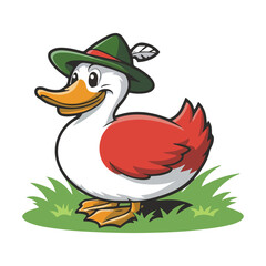 Obraz premium Ducks put on head a cap Vector Graphic Design.eps