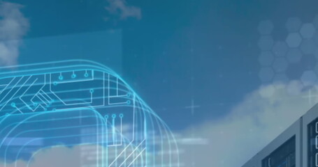 Image of clouds over data processing