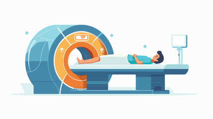 MRI magnetic resonance imaging machine scanning patie - obrazy, fototapety, plakaty