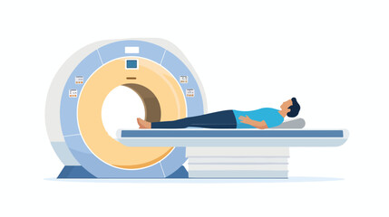 MRI magnetic resonance imaging machine scanning patient - obrazy, fototapety, plakaty