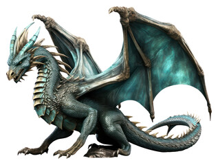 Obraz premium PNG Fantasy dragon dinosaur animal white background