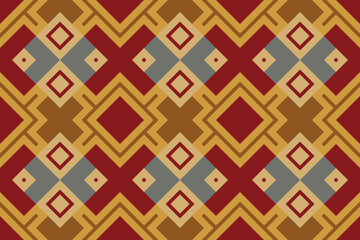 Ikat Paisley Pattern Embroidery Background. Ikat Pattern Geometric Ethnic Oriental Pattern traditional.aztec Style Abstract Vector illustration.design for Texture,fabric,clothing,wrapping,sarong.