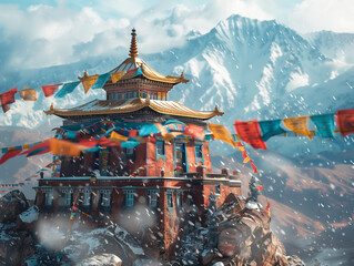 Tibetan Monastery in Lhasa, Tibet