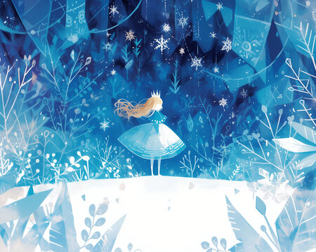 winter, winter princess, cute, fairy tale,