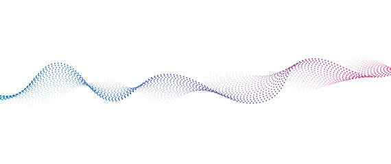 Flowing Dot Wave halftone gradient pattern on transparent background