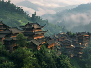 Yao Ethnic Village in Longji, Guangxi_