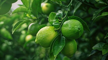 Raw Limon: Isolated Citrous Fruit on Scenic Green Background