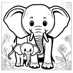 Cute Elephant Coloring Sheets for Kids and Adults: Endearing Designs
