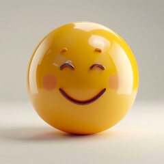Gleaming Yellow Smiling Face Emoticon Illustration.