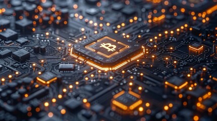 In a blockchain technology lab developers work on decentralized finance (DeFi) applications and smart contracts