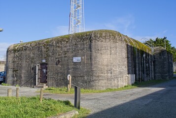Port-Louis, France - Apr 1, 2024: German Second World War bunker in Port Louis. It was used as an...