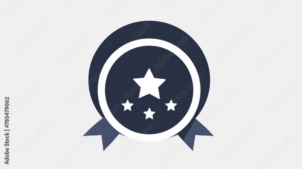 Poster logo design, a ribbon wrapping around the emblem has stars to represent getting a good level for goo