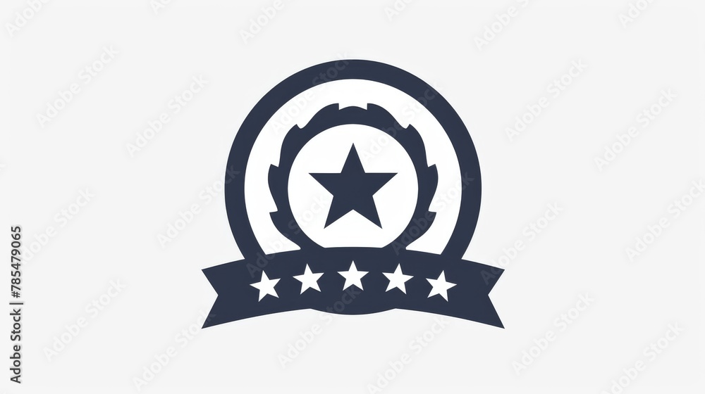 Poster logo design, a ribbon wrapping around the emblem has stars to represent getting a good level for goo