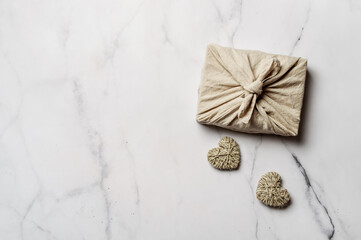 Zero waste Valentine's Day concept, copy space