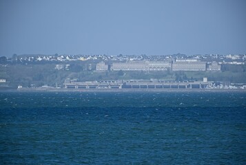 Brest, France - Apr 6, 2024: German submarine base in Lorient. It's a fortified U-boot pens built...