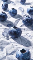 A realistic photograph of an advertisement for blueberries,  Fresh Blueberry Advertisement