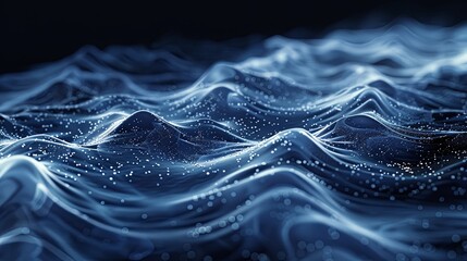 Abstract Digital Ocean Waves - obrazy, fototapety, plakaty