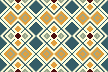 Motif Ikat Seamless Pattern Embroidery Background. Ikat Vector Geometric Ethnic Oriental Pattern Traditional. Ikat Aztec Style Abstract Design for Print Texture,fabric,saree,sari,carpet.