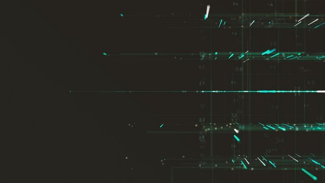 3d Grid Technology Background/ Animation of an abstract background with glowing hi-tech grid patterns and depth of field blur