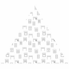 Triangle background with furniture for home decoration.