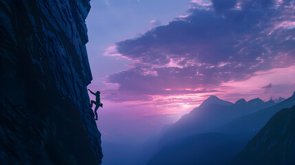 Conquering Heights: A Lesson in Overcoming Fear through Determination and Strength - obrazy, fototapety, plakaty
