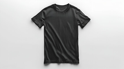 Black T Shirt Mockup isolated on white, generative ai
