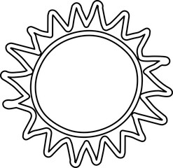 Drawing of sun. Design element