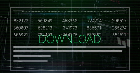 Image of download text, statistics and data processing