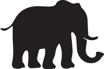 elephant silhouette isolated on white