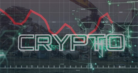 Image of level up text and shapes over digital cityscape
