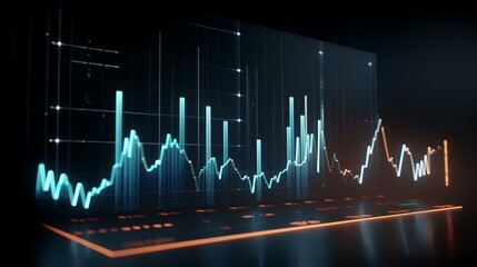 Obraz premium financial stock market graph on technology abstract background. Finance and investment concept. 3d rendering