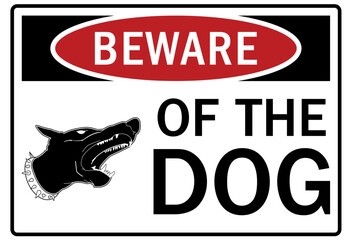 Beware of dog warning sign