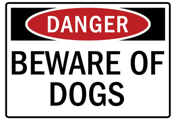Beware of dog warning sign