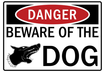 Beware of dog warning sign