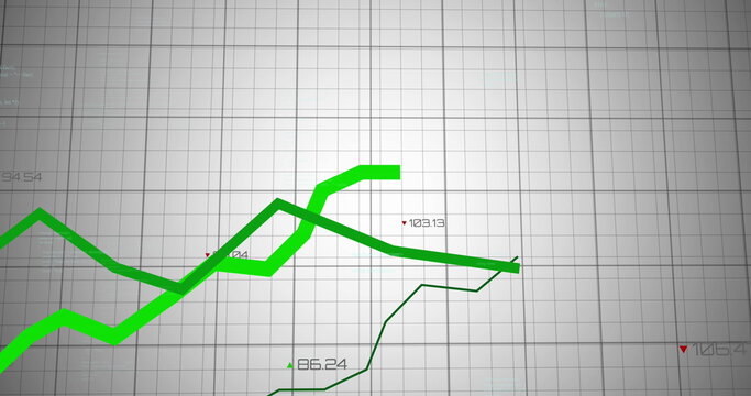 Image of statistical data processing over grid network against grey background