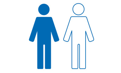 人物ピクトグラム　直立シルエット　アイコン　全身セット