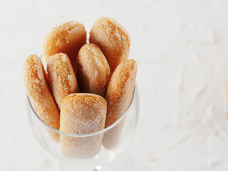 ladyfinger savoiardi biscuit cookies close up
