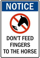 Do not feed animal warning sign
