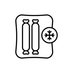 Frozen sausage outline icons, minimalist vector illustration ,simple transparent graphic element .Isolated on white background