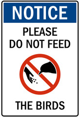 Do not feed animal warning sign
