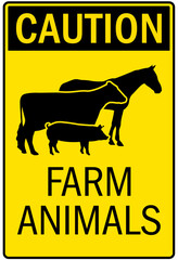 Farm safety sign farm animals