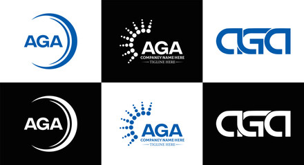 AGA logo. A G A design. White AGA letter. AGA, A G A letter logo design. Initial letter AGA linked circle uppercase monogram logo. A G A letter logo vector design. top logo, Most Recent, Featured,