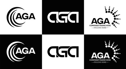 AGA logo. A G A design. White AGA letter. AGA, A G A letter logo design. Initial letter AGA linked circle uppercase monogram logo. A G A letter logo vector design. top logo, Most Recent, Featured,