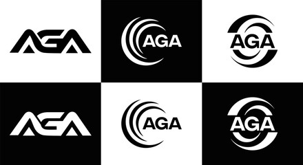 AGA logo. A G A design. White AGA letter. AGA, A G A letter logo design. Initial letter AGA linked circle uppercase monogram logo. A G A letter logo vector design. top logo, Most Recent, Featured,