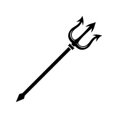 ПечатьBlack trident icon. Poseidon trident symbol in flat graphic design. Vector illustration